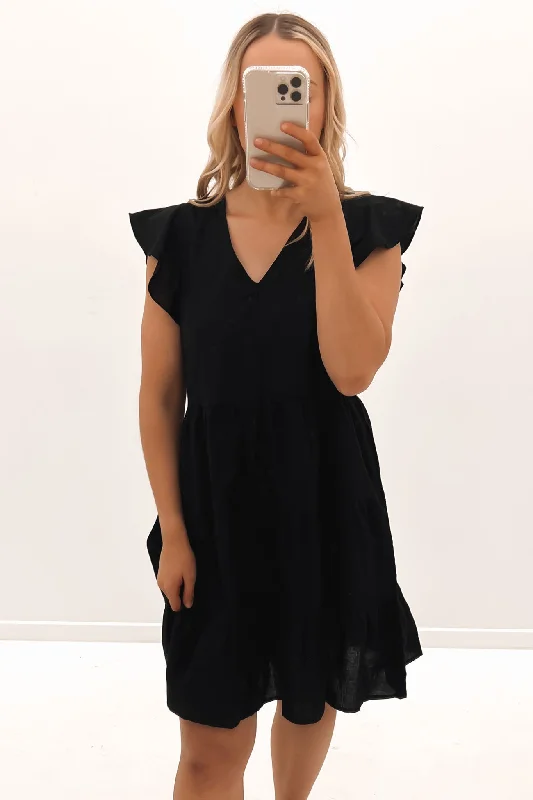 Romantic Chic Deals Alina Tiered Dress Black