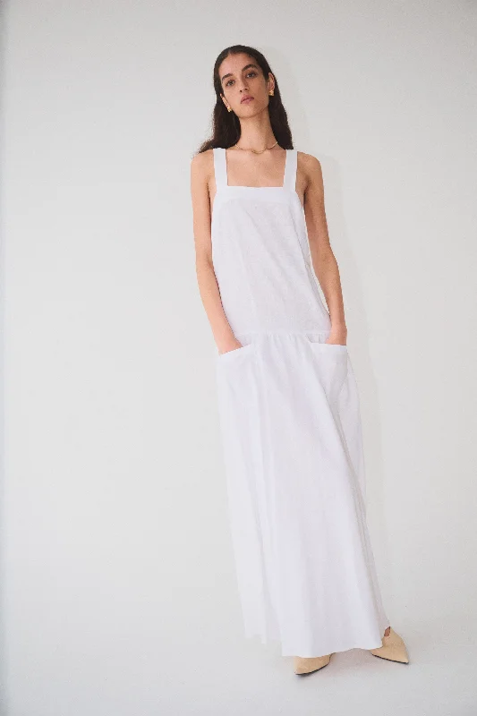 Chic Women's Clothing for Work and Travel Athena cross back linen dress