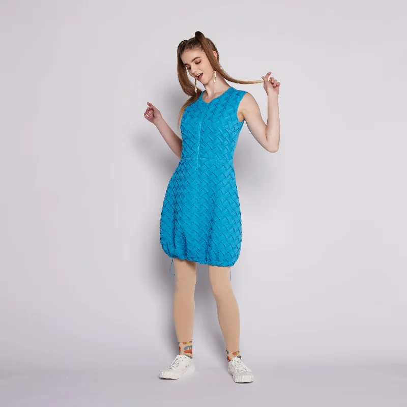 Women's Chic Outerwear Attire Cotton Textured Dress