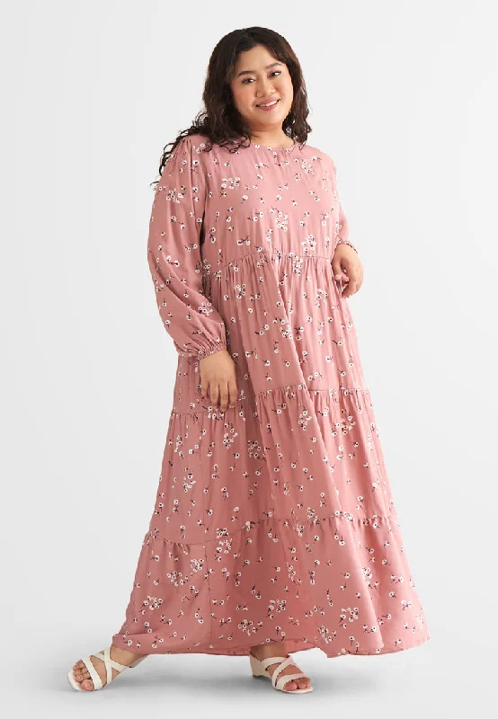 Chic Women's Clothing for Date Nights Tierra Printed Tiered Vacation Dress