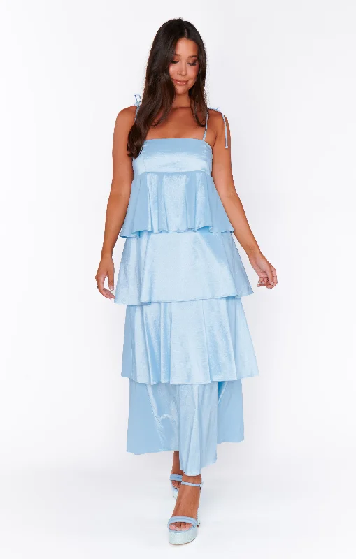 Clearance Sale Meet Cute Dress ~ Light Blue Taffeta