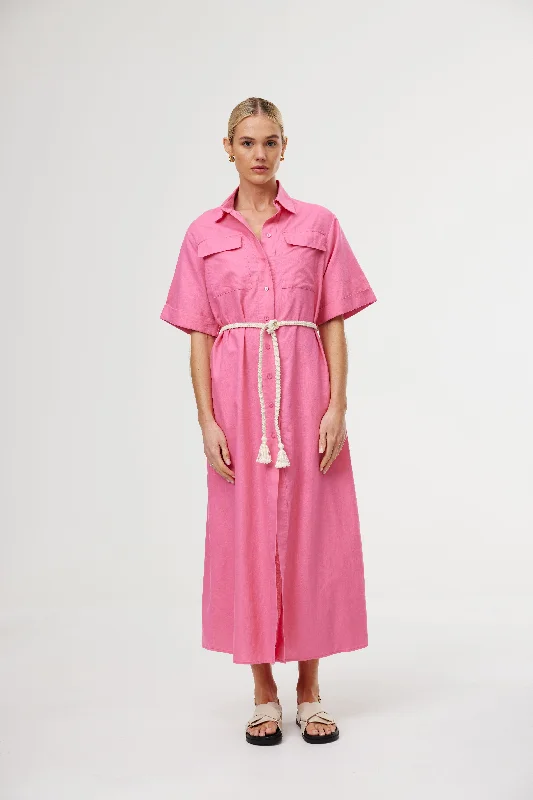 Fashion-Forward Emelia Dress - Raspberry