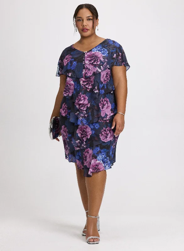 Feminine Style Promotions Chiffon Tiered Dress