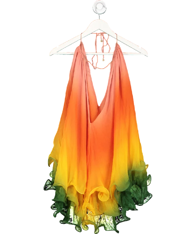 Stupidly Low Prices CasaBlanca Orange Rainbow Gradient Silk Cocktail Dress No Size