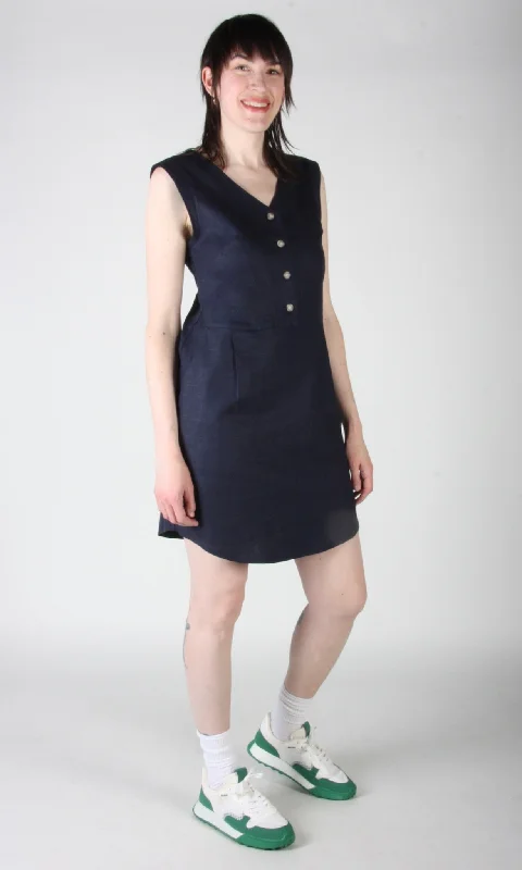 Graceful Fashion Honeycreeper Dress - Navy