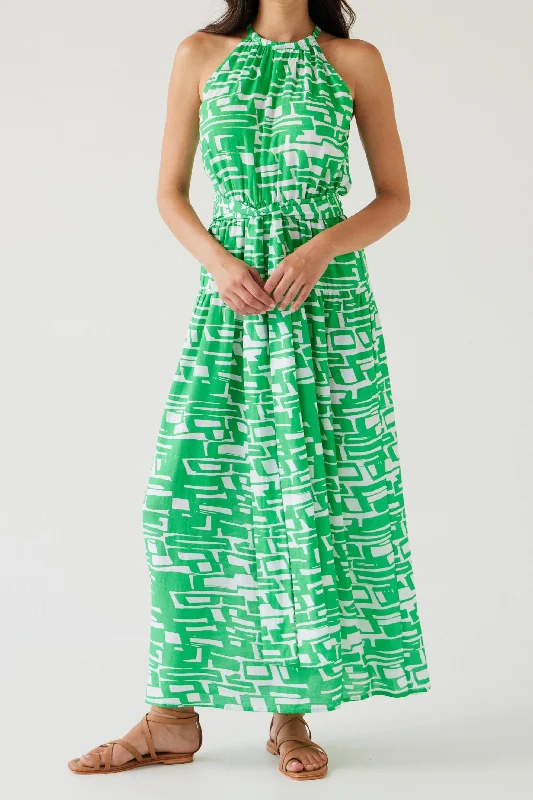 Holiday Glam Jolene Dress | Green Geo
