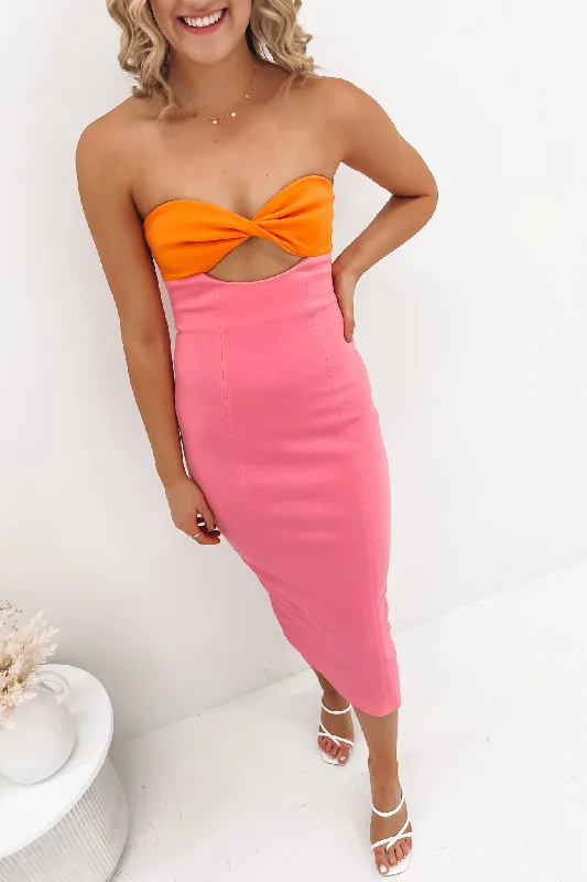 Odd Size Clearance Sale Antonella Dress Pink Lemonade Sun Orange