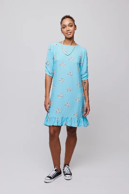 Women Wear Boutique Ellen Dress - Lt Blue Creme Flower