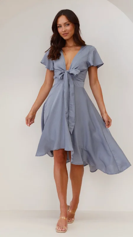 High-End Style Discounts Sunny Daze Dress - Steel Blue