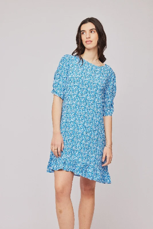 Casual Weekend Relaxed Style Ellen Dress - Blue Shades