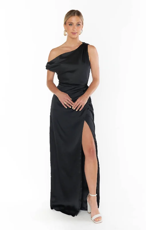Clothes For Woman Jodie Dress ~ Black Luxe Satin