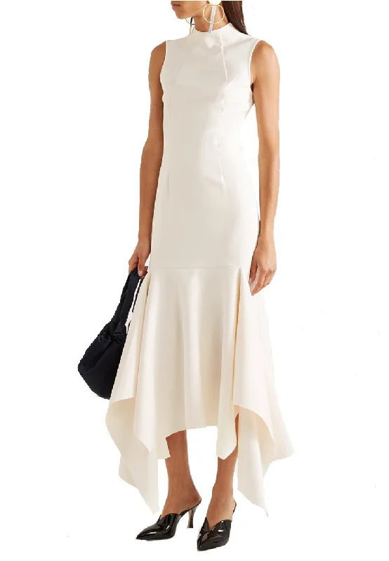 Flash Discount Ivory Klara Asymmetric Hem Dress