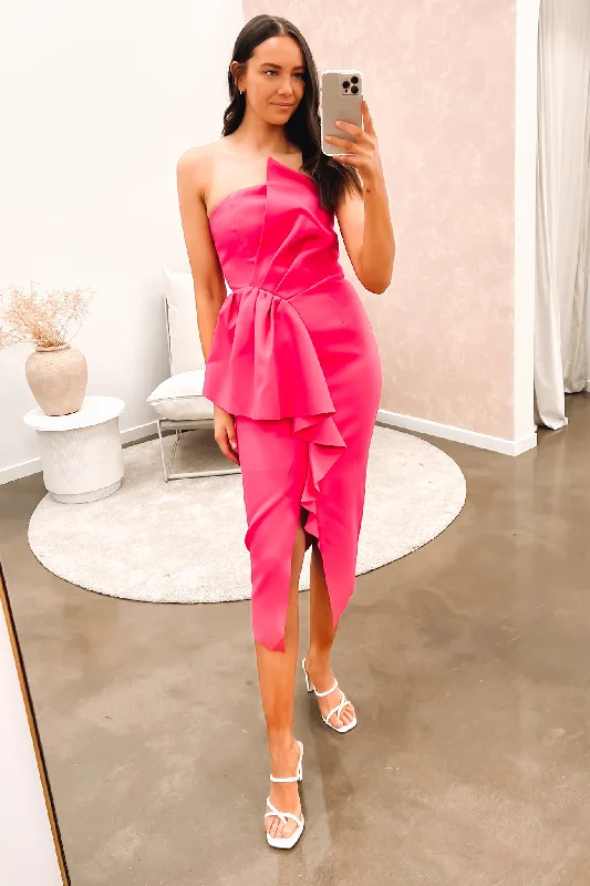 Luxury Women's Clothing Reception Dress Fuchsia