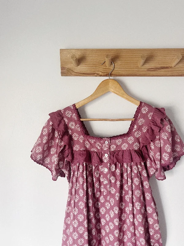 Trend Driven Wardrobe 100% COTTON - LENKA DRESS MULBERRY HAND BLOCK