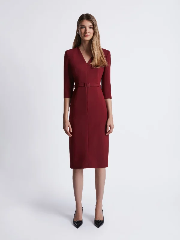 Evening Elegance V-neck belted dress