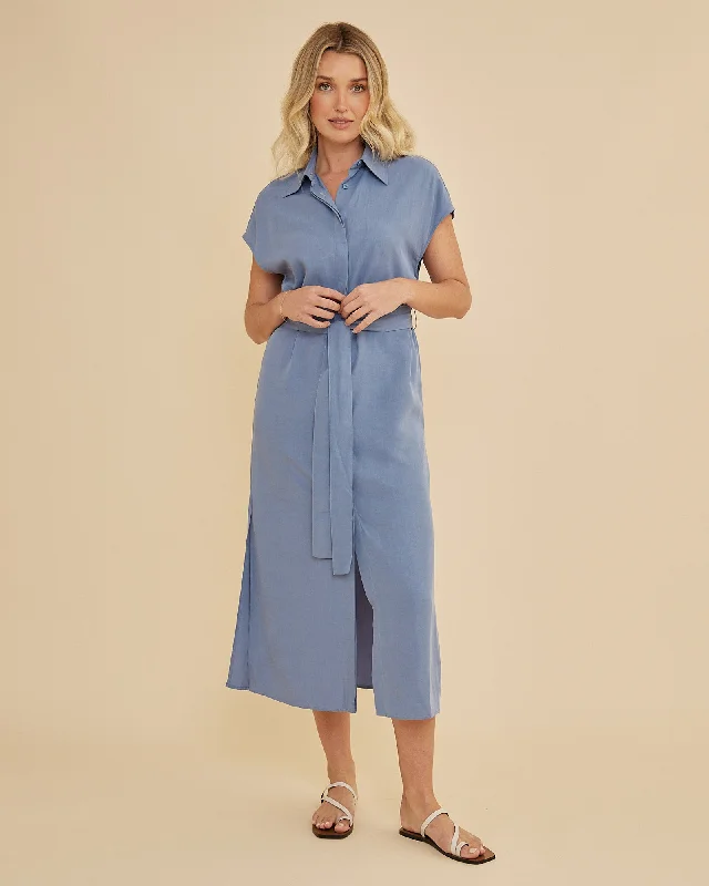Big Savings Frankie Column Dress - Cerulean Blue