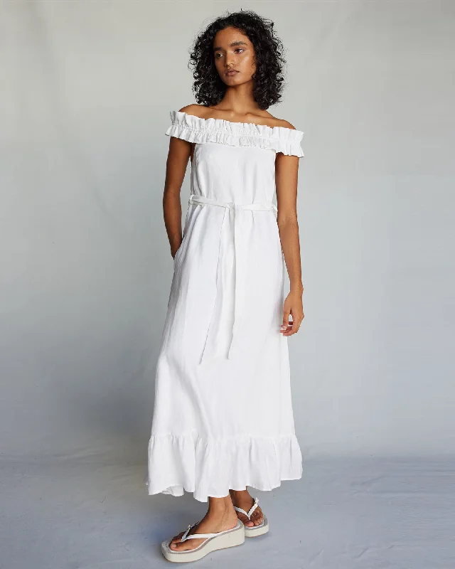 Special Offers Gaia Linen Dress - White