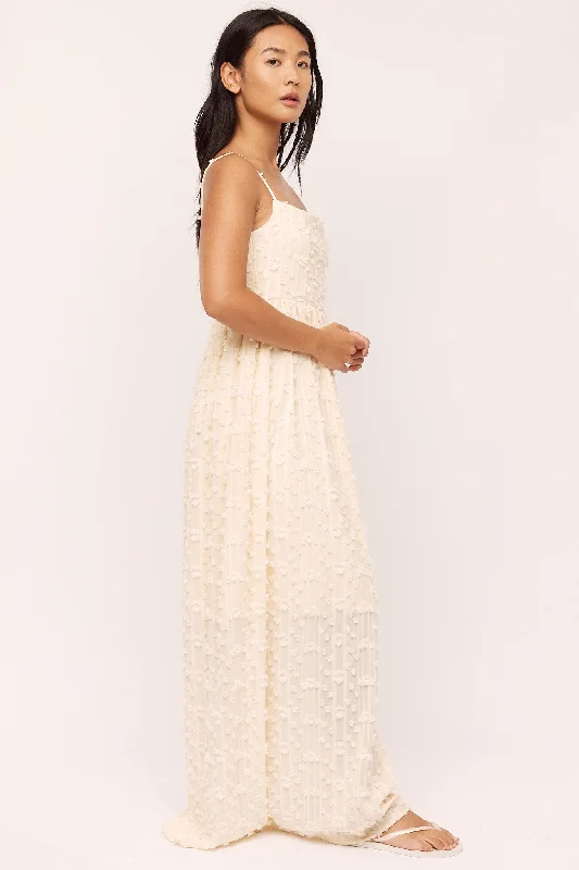Chic Urban Fashion Look Julia Smock Dress - Vanilla