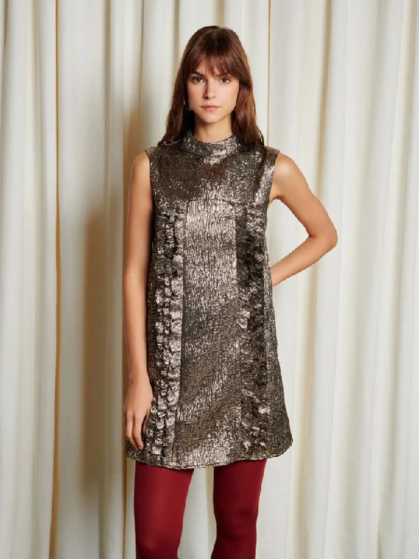 Timeless Women's Fashion Styles Lundy Metallic Dress