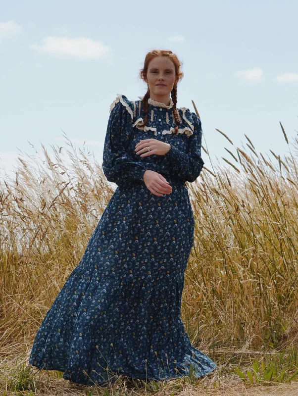 New Arrival Discount 100% RECYCLED COTTON - CLOTHILDE DRESS BLUE FLORAL