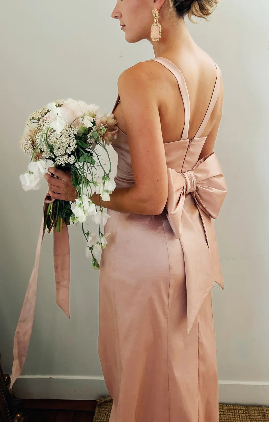 Casual Clothing For Women Charlotte Bow Dress ~ English Rose Taffeta
