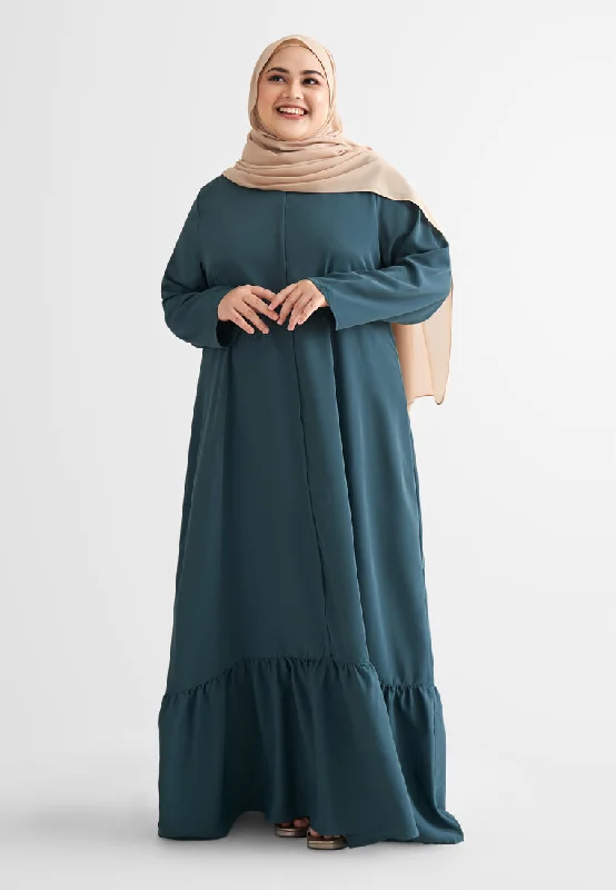 Women Wear Boutique Jamela Minimalist Long Jubah Dress - Dark Teal
