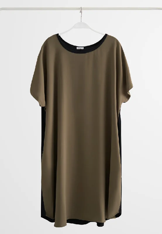 Crazy Discounts, Hurry Up Dency Back Stretch Lounge Dress - Army Green