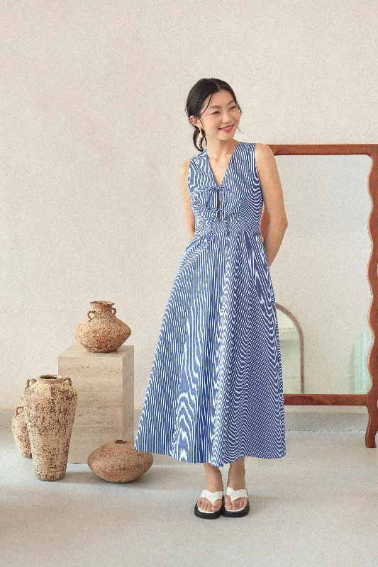 Special Offers [Restocked] Sybil Tie-Front Midaxi Dress (with a detachable button placket)