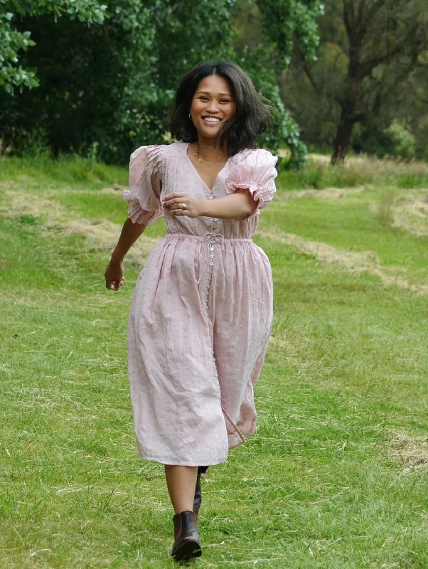 Discount Extravaganza 100% RECYCLED COTTON - WINSLOW PINK COTTON LACE DRESS