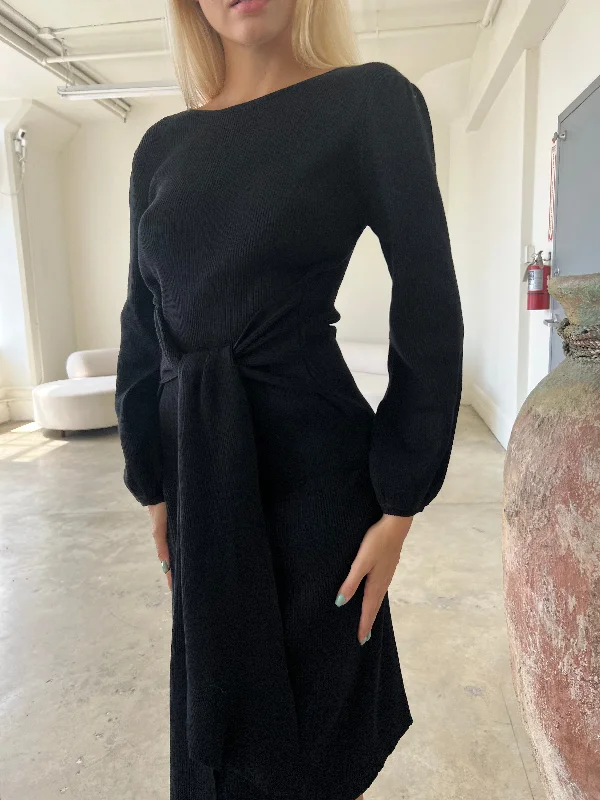 Iconic Styles, Incredible Discounts MM RIBBED TIE WAIST DRESS