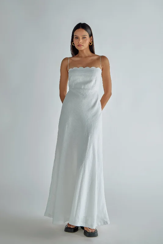 Vibrant Femme Fashion Napa Dress - White