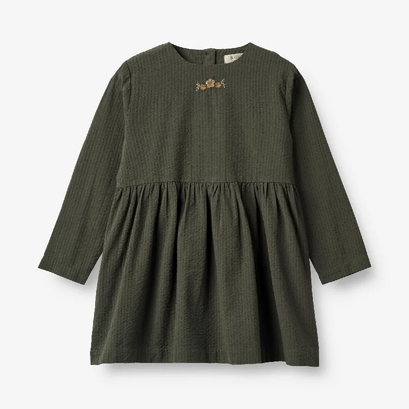 Women's Chic Outerwear Attire Dress Gunvor Embroidery - black coal