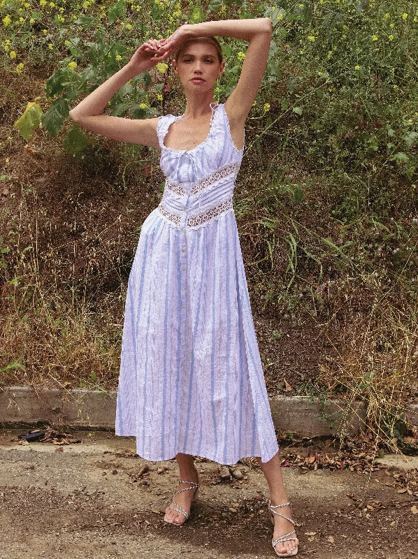 Special Occasion Wear Stripe Lace Dress