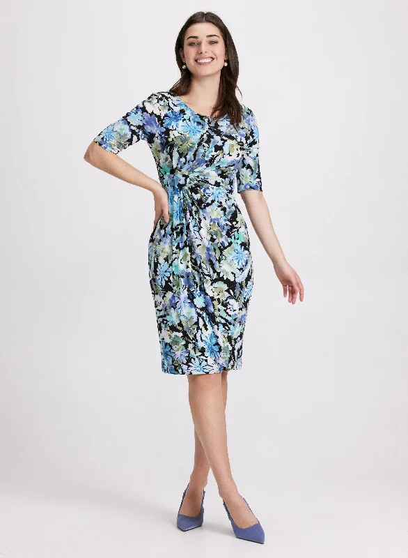 Chic Women's Clothing Floral Jersey Dress