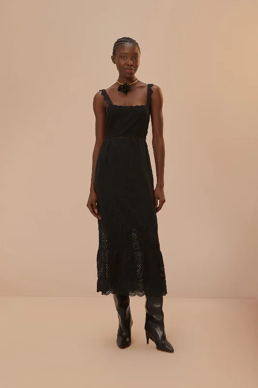 Update With Cottagecore Styles Black Lace Crochet Dress