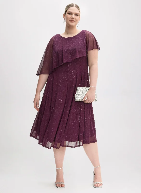 Daily Deals Asymmetric Capelet Dress