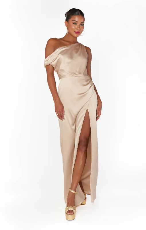 Fashion Forward Jodie Dress ~ Champagne Luxe Satin