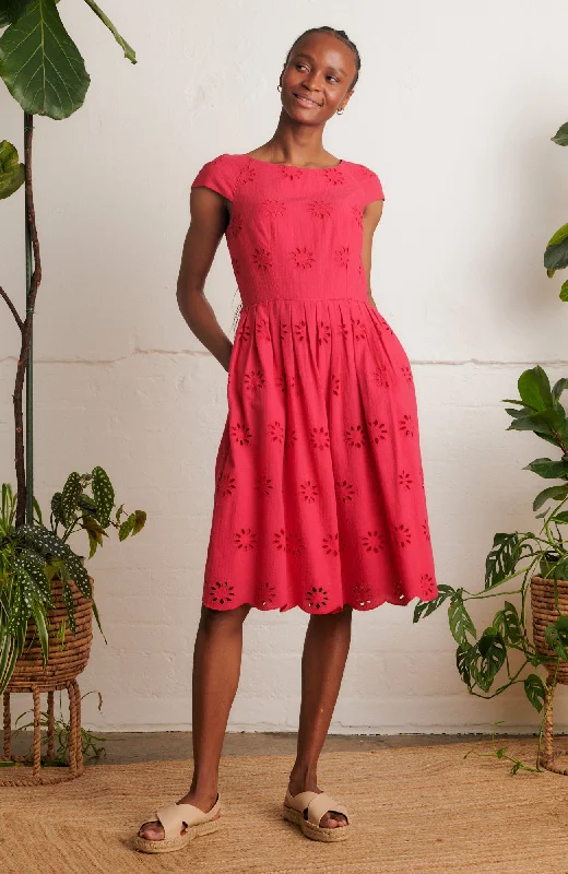 New Arrivals Claudia Floral Broderie Crimson Red Dress