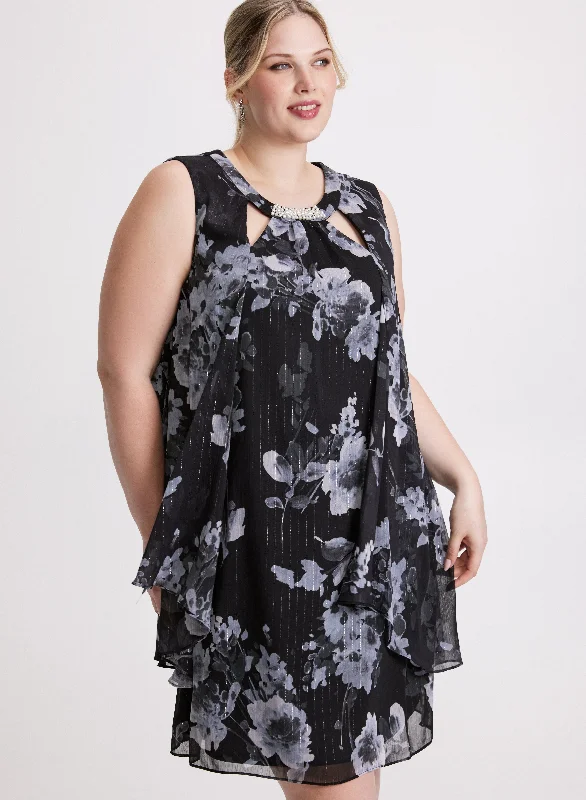 Trendy Outfits At Exclusive Discounts – Don't Miss Out Floral Pearl Embellished Dress