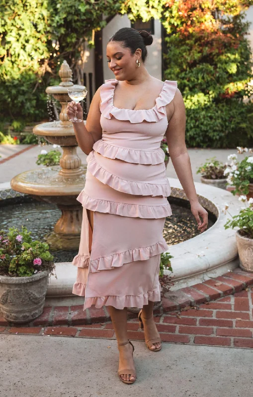 Find Your Unique Flair Greta Dress ~ Dusty Blush Stretch