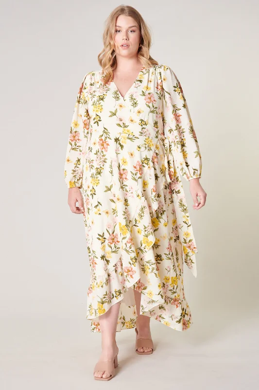 Ashlynn Floral Califa Maxi Wrap Dress Curve