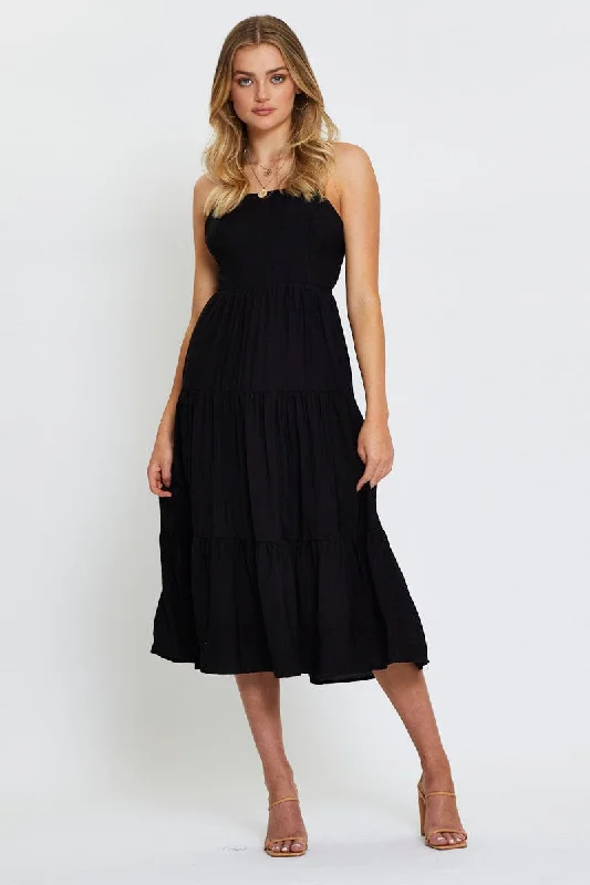 Black Midi Dress Sleeveless