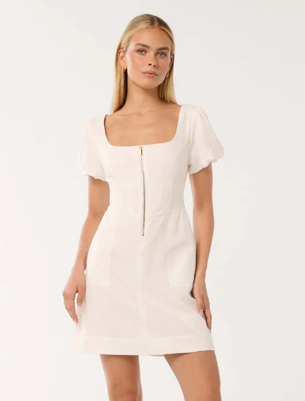 Brooklyn Zip Detail Mini Dress