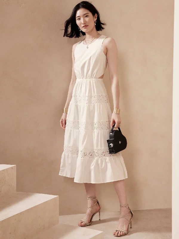 Women's Outerwear Attire Lace Trim Dress