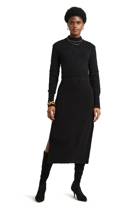 Stylish Women's Apparel LS MOCK NECK SWEATER DRESS