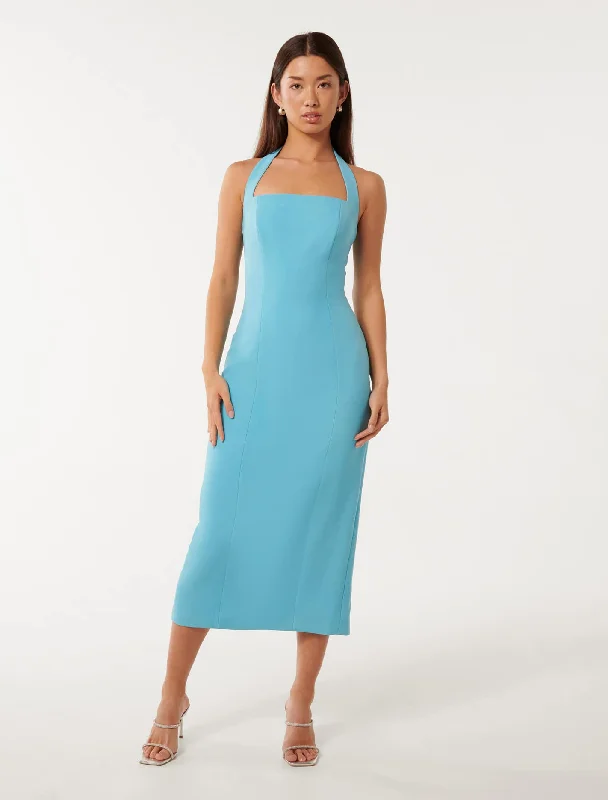 Veronica Halter Bodycon Midi Dress