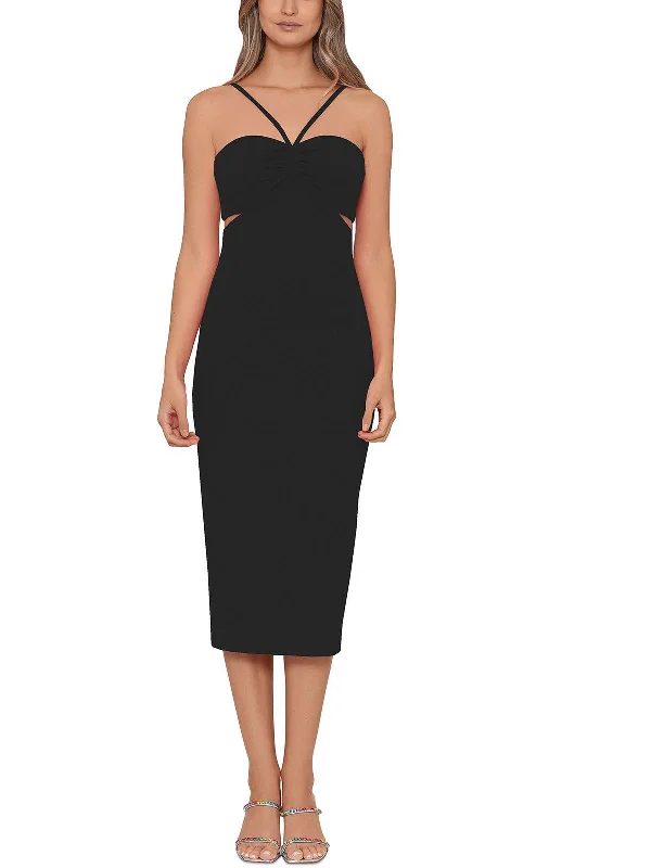 Womens Cut-Out Midi Bodycon Dress