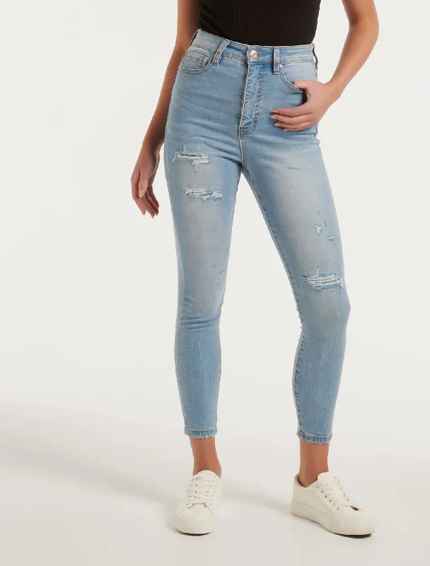 Mila Cropped High-Rise Skinny Jeans