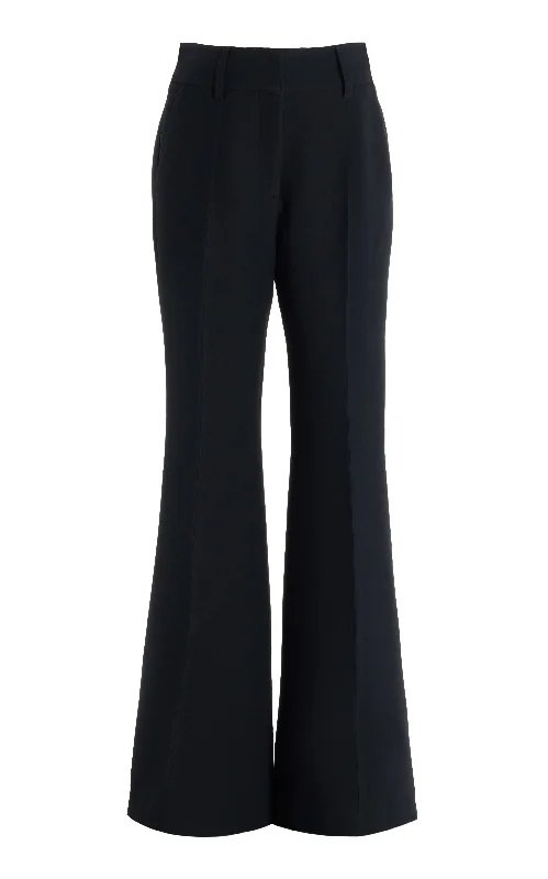 Rhein Pant in Black Wool Silk Cady