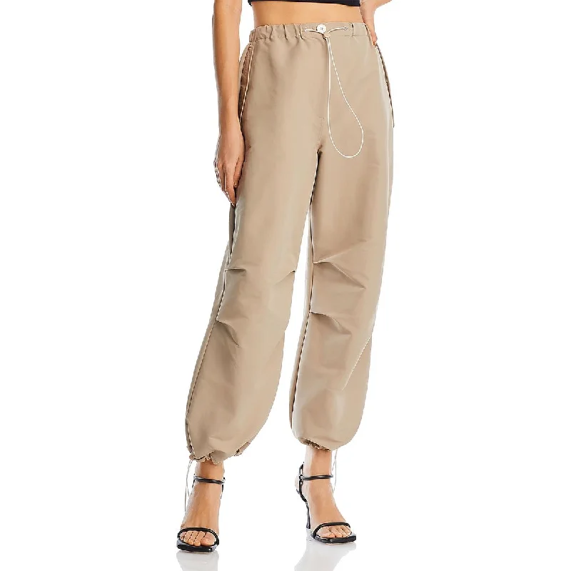 Womens High Rise Drawstring Cargo Pants